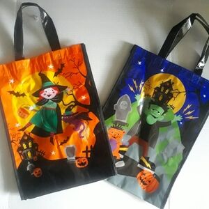(New) Trick or Treat Reusable Vinyl Bags (2 bags)